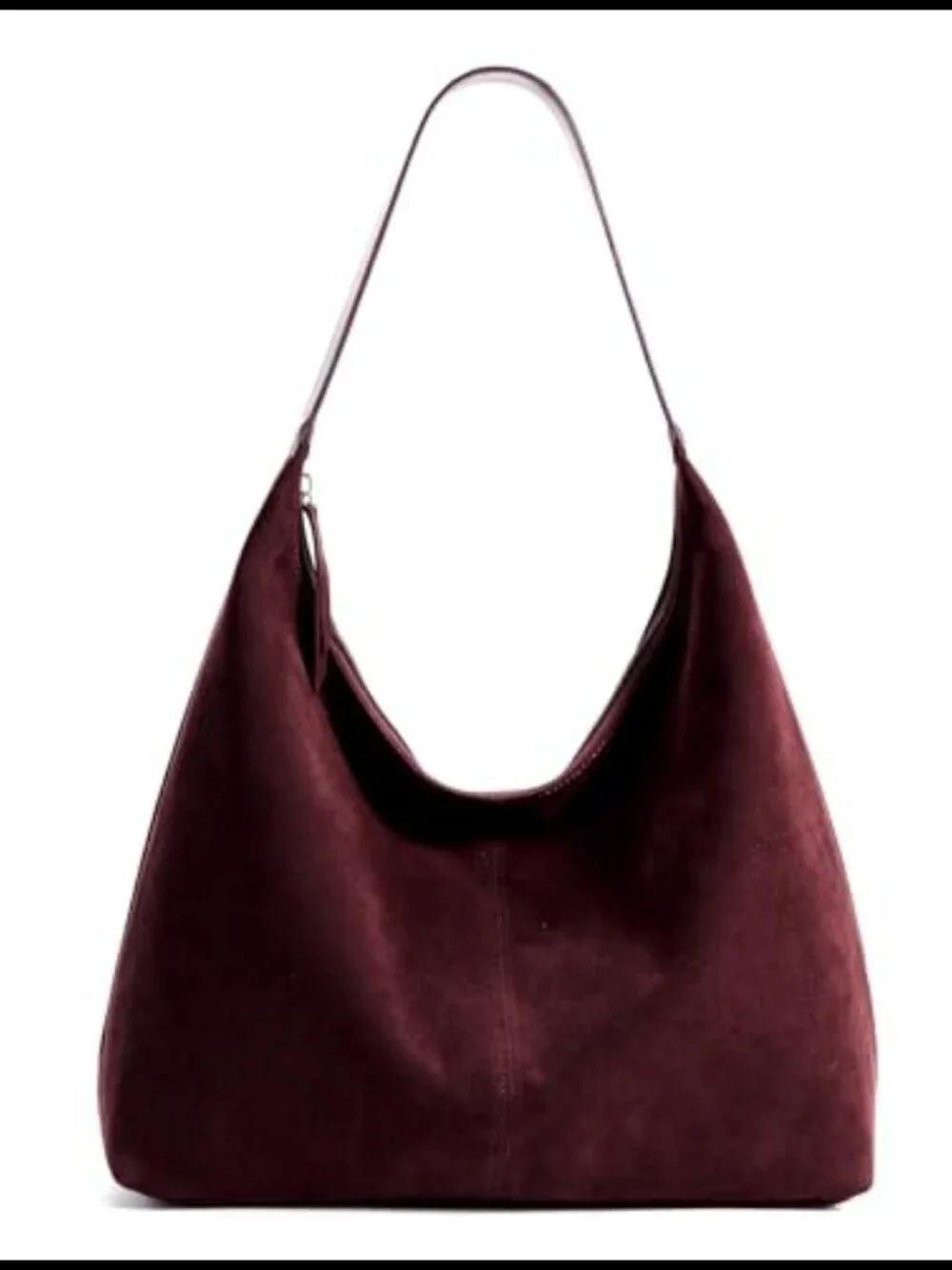 Slouchy Hobo Tote Bag Vegan Leather Zipper Shoulder Handbag